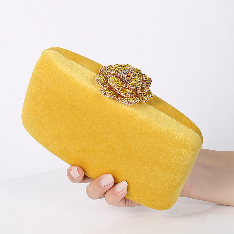 Luxury Bags Yellow - Bolso de mano peludo, bolso de