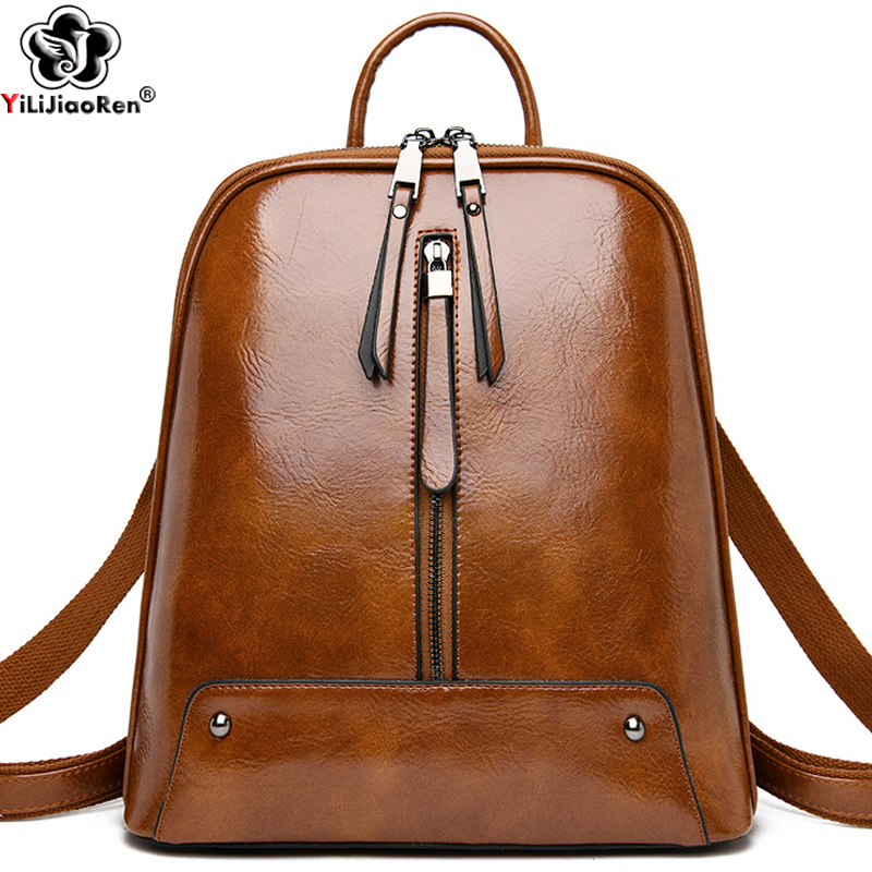 Shoulder Bag Slouchy - Mochila de cuero para mujer, bolso