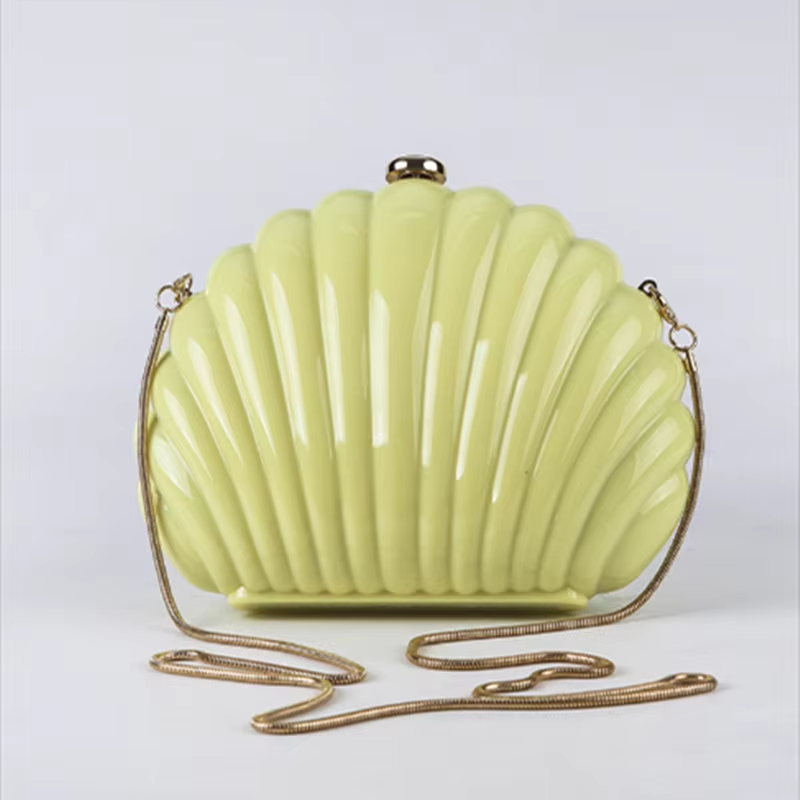 Luxury Bags Yellow - Bolso Mini Shell para Mujer, Acrílico,