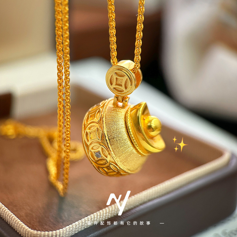 Luxury Bags Yellow - Collar de lingote de la suerte