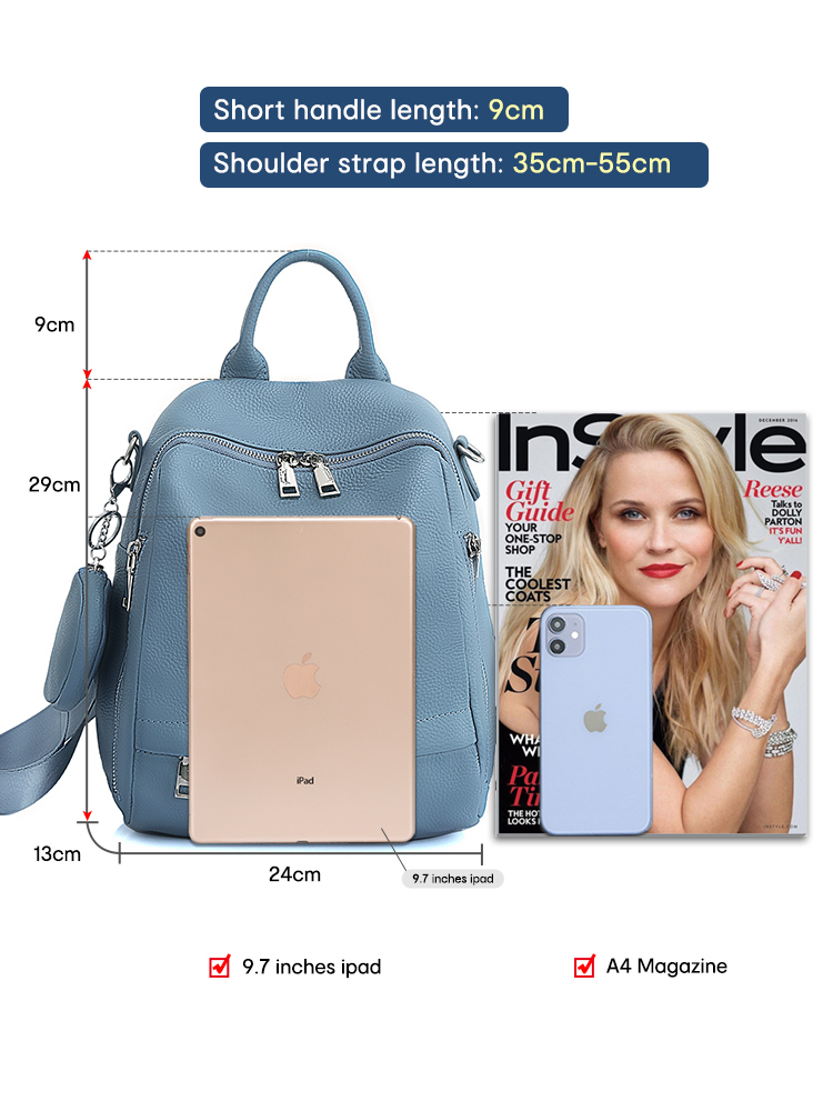 Mochila Zency de cuero genuino - Shoulder Bag Slouchy reseña y precio