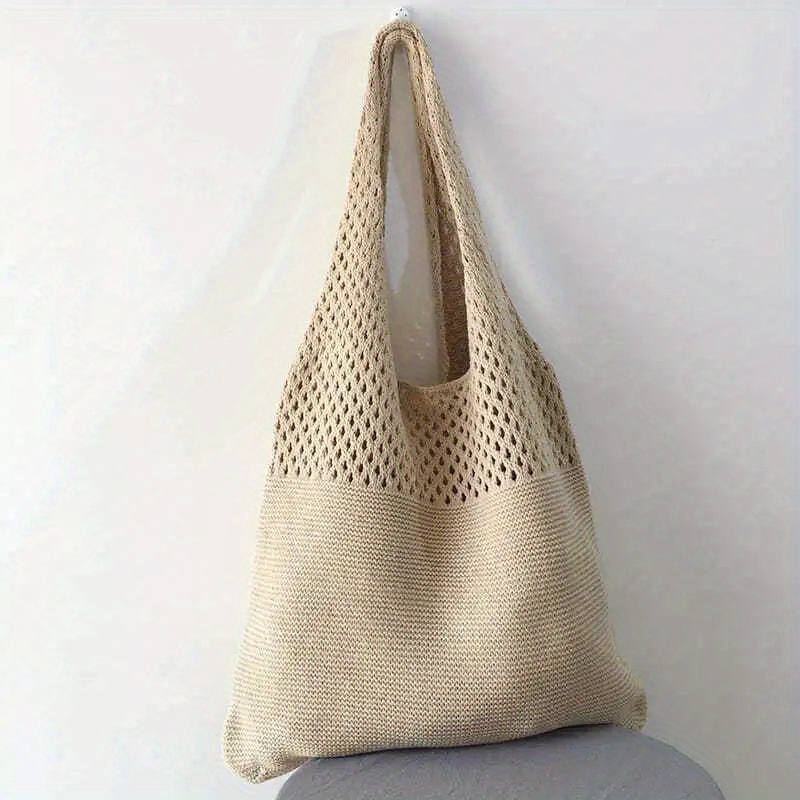 Bolsa de ganchillo hueca retro - Luxury Beach Bags Ysl reseña y precio