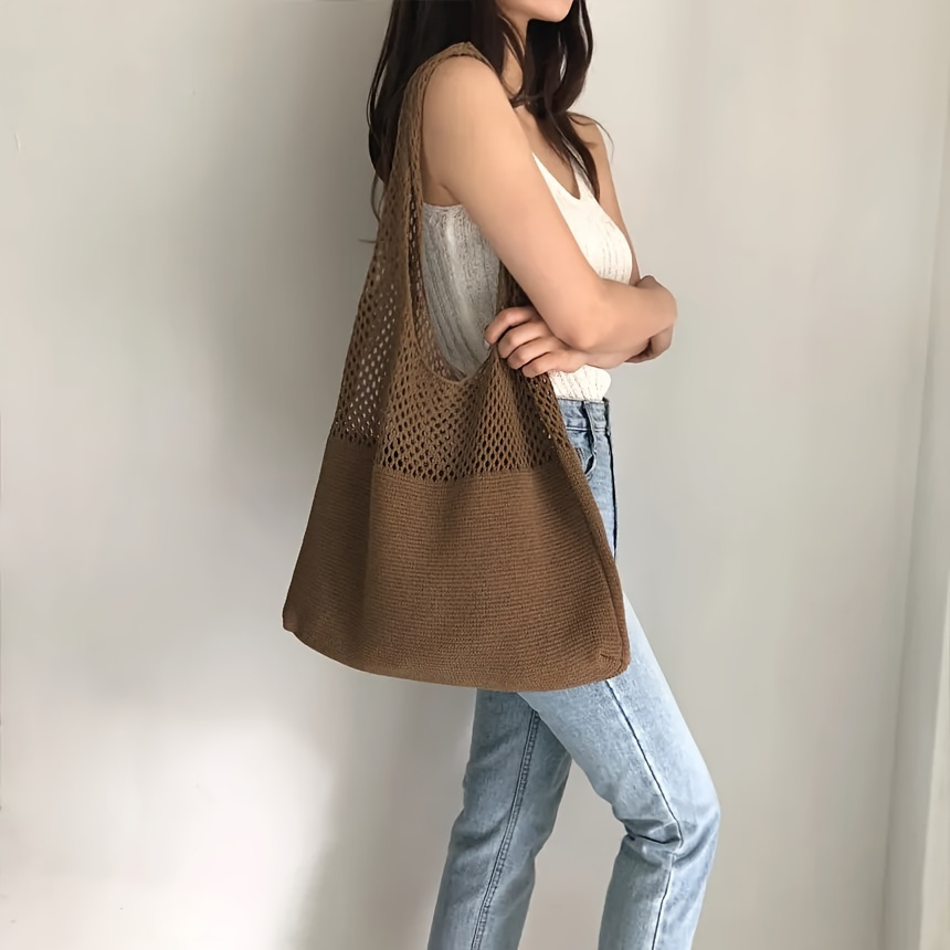 Bolsa de ganchillo hueca retro - Luxury Beach Bags Ysl reseña y precio