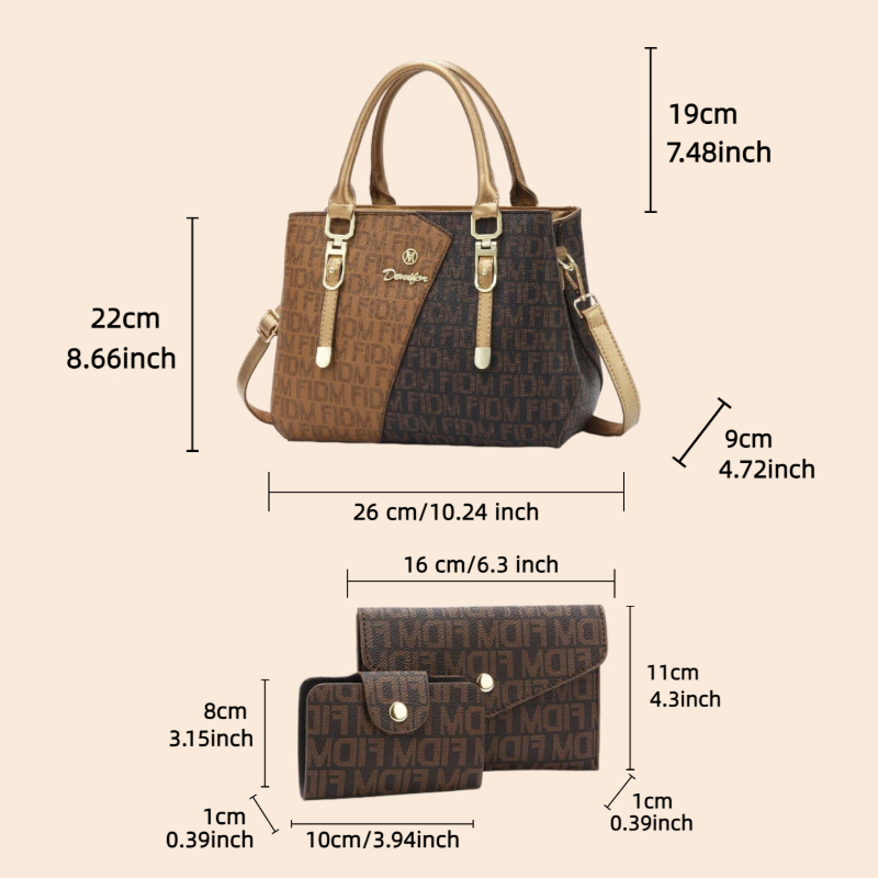 Conjunto de 3 bolsos para muje - Luxury Zipper Bags reseña y precio