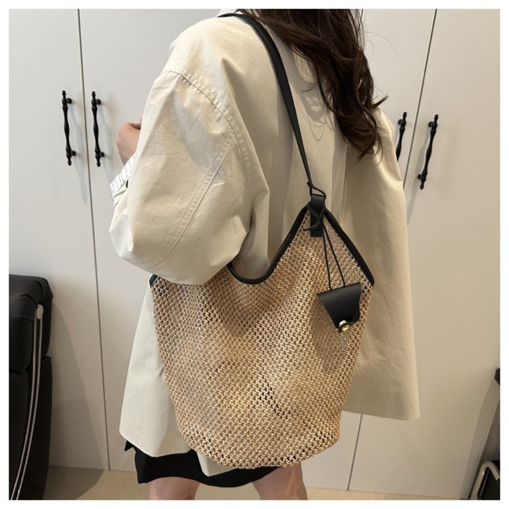 Bolso de hombro tejido de paja - Luxury Beach Bags Ysl reseña y precio