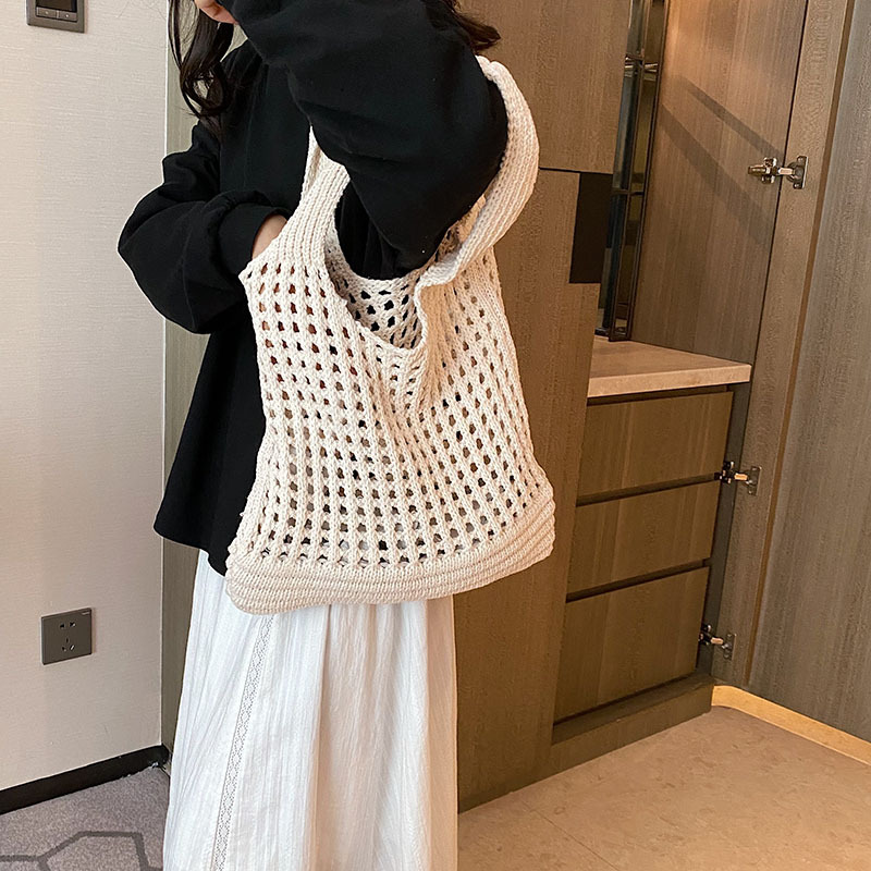 Bolso de hombro tejido con dis - Luxury Beach Bags Ysl reseña y precio