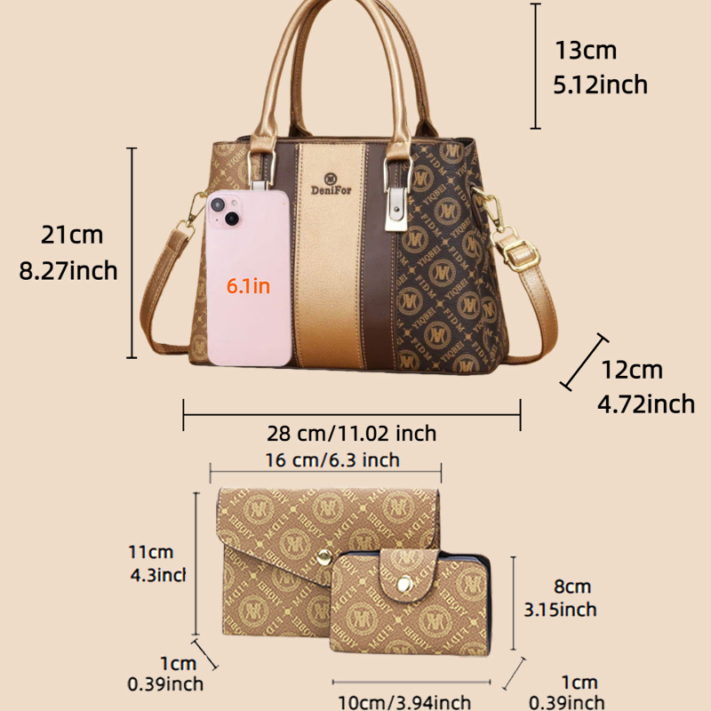 Conjunto de 3 piezas de bolsos - Luxury Zipper Bags reseña y precio