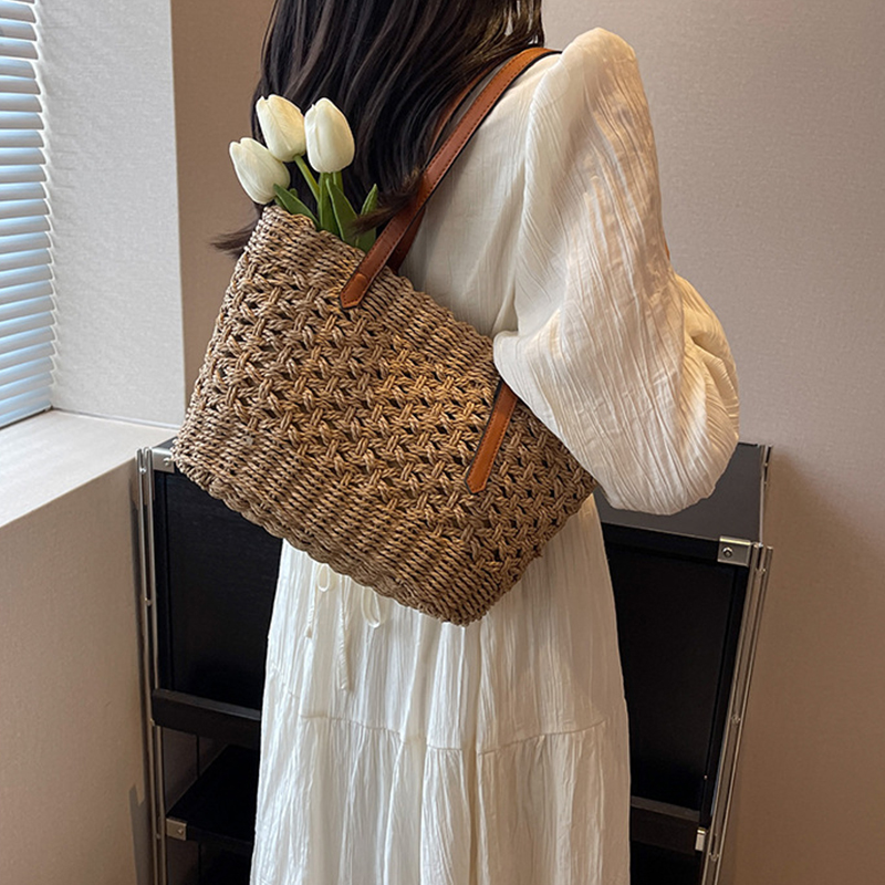 Bolso de mano de mimbre inform - Luxury Beach Bags Ysl reseña y precio