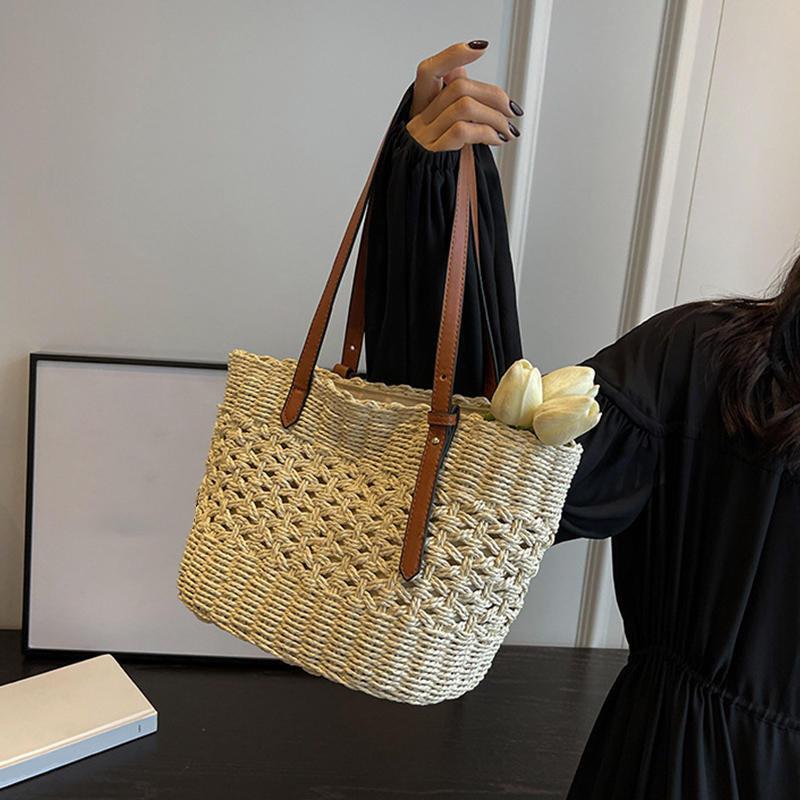 Bolso de mano de mimbre inform - Luxury Beach Bags Ysl reseña y precio