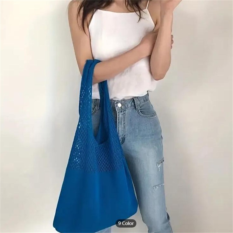 Bolso de ganchillo ahuecado pa - Luxury Beach Bags Ysl reseña y precio